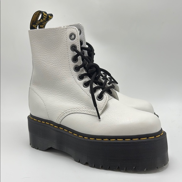 Dr marten white max platform combat boots size 8 - Picture 1 of 6